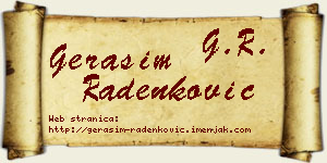 Gerasim Radenković vizit kartica